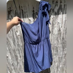 Navy one shoulder dress